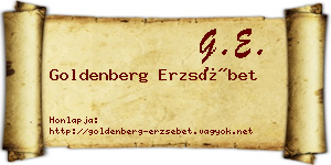 Goldenberg Erzsébet névjegykártya